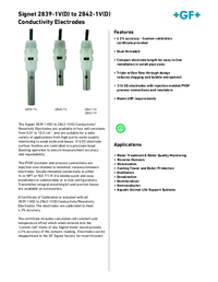 Thumbnail of document Data Sheet - 2839-1V(D)-2842-1V(D) Conductivity/Resistivity Electrodes